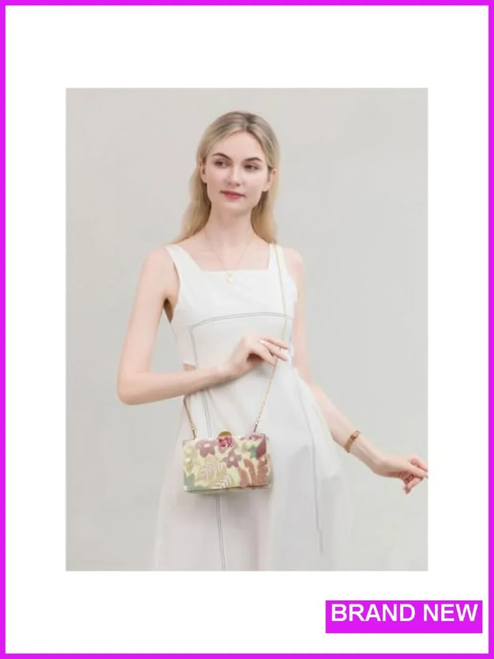 Sequin Clutch Purse Women's Floral Evening Beaded Mini Crossbody Bag Wedding